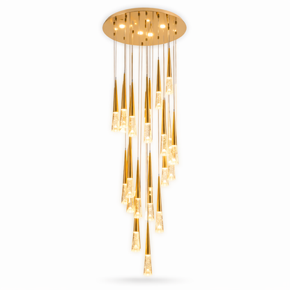 LED Modern Chandelier  24 Light Water Gold Crystal Teardrop Pendant