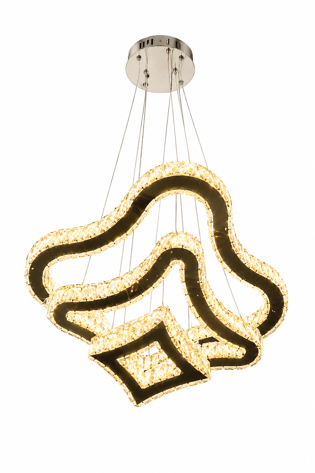 Sculptural crystal LED pendant Chandelier