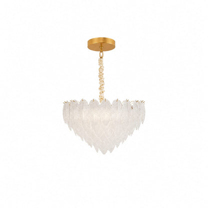 Morden white feather leaf chandelier -Gold finish 500mm