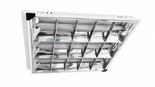 LED Tube light recessed Louver fitting -3-Tube commercial ceiling fixture