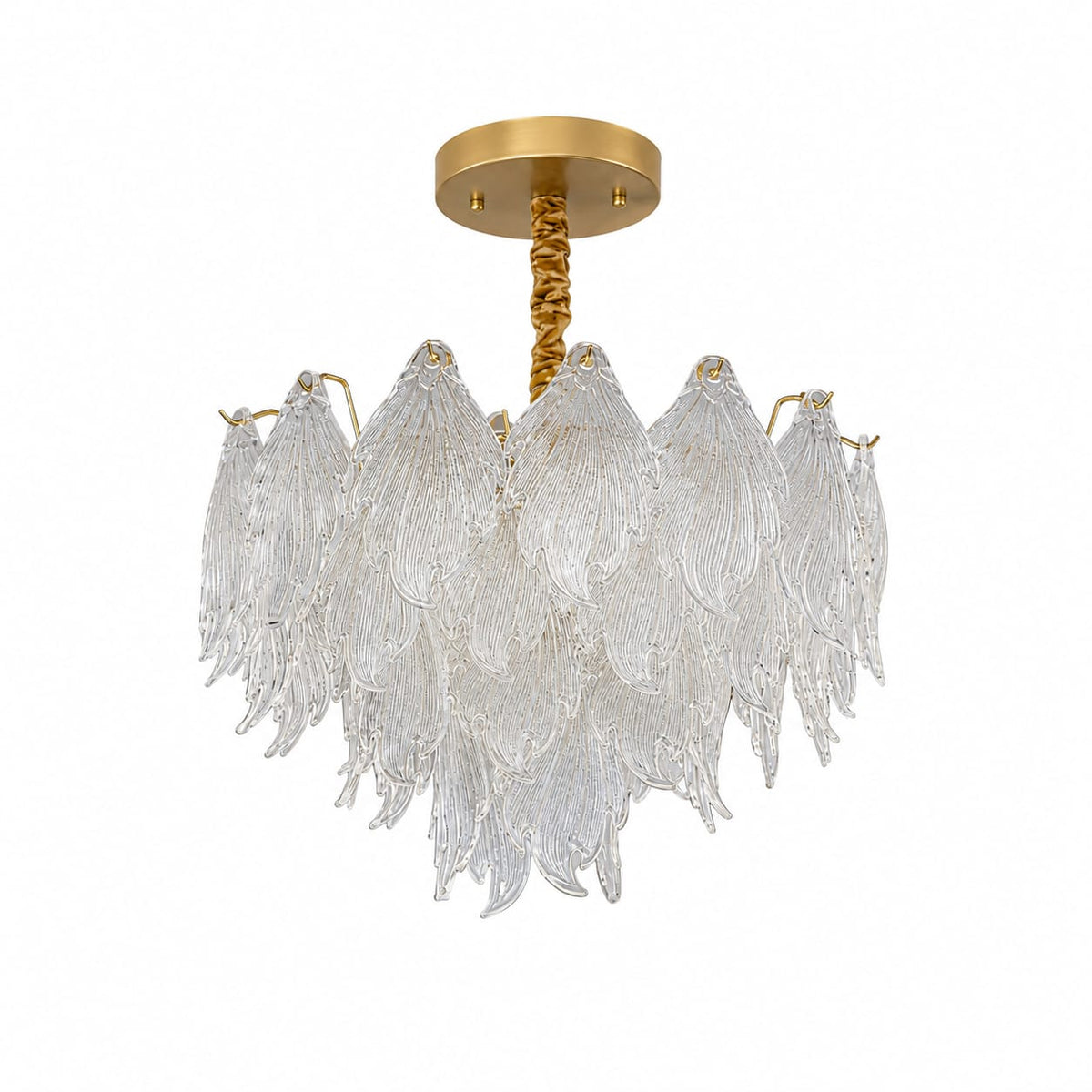 Luxury Glass Leaf Chandelier -Gold finish 500mm