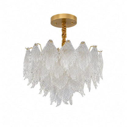 Luxury Glass Leaf Chandelier -Gold finish 500mm