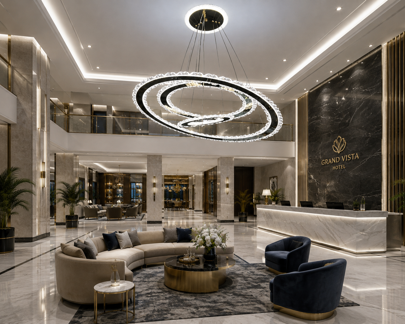 Luxury 3-Ring Crystal LED Chandelier