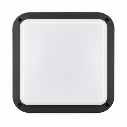 IP65 Square LED Bulkhead Light – E27 Lamp Holder | Black/White