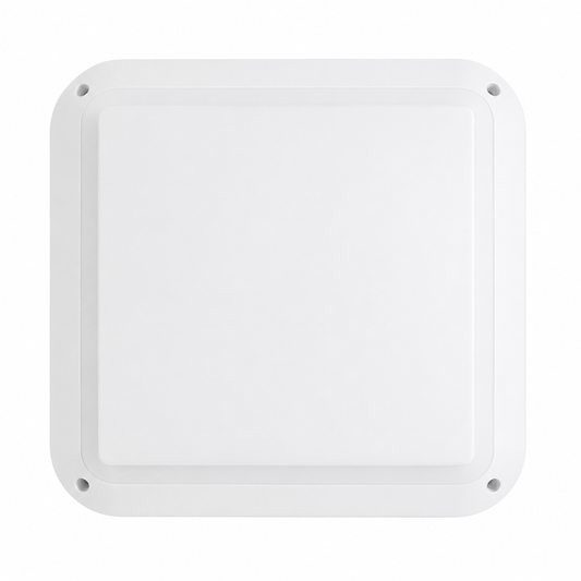 IP65 Square LED Bulkhead Light – E27 Lamp Holder | Black/White