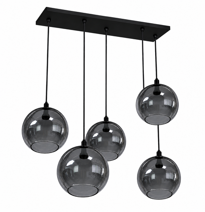 5 light smoked Round glass pendant  Chandelier , Morden Luxurious Ceiling light