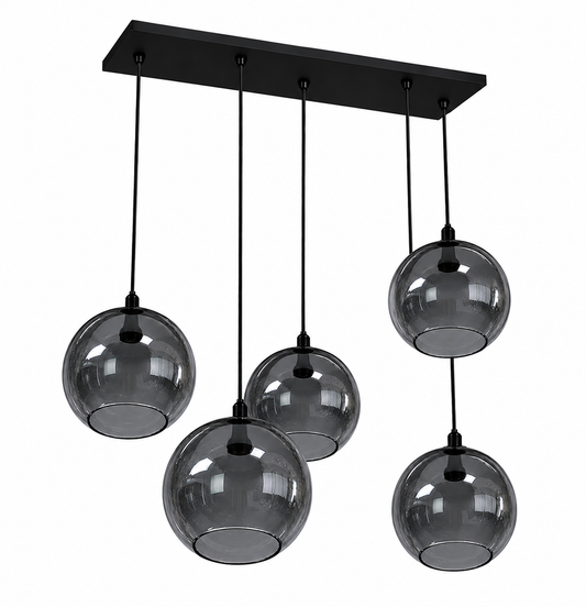 5 light smoked Round glass pendant  Chandelier , Morden Luxurious Ceiling light
