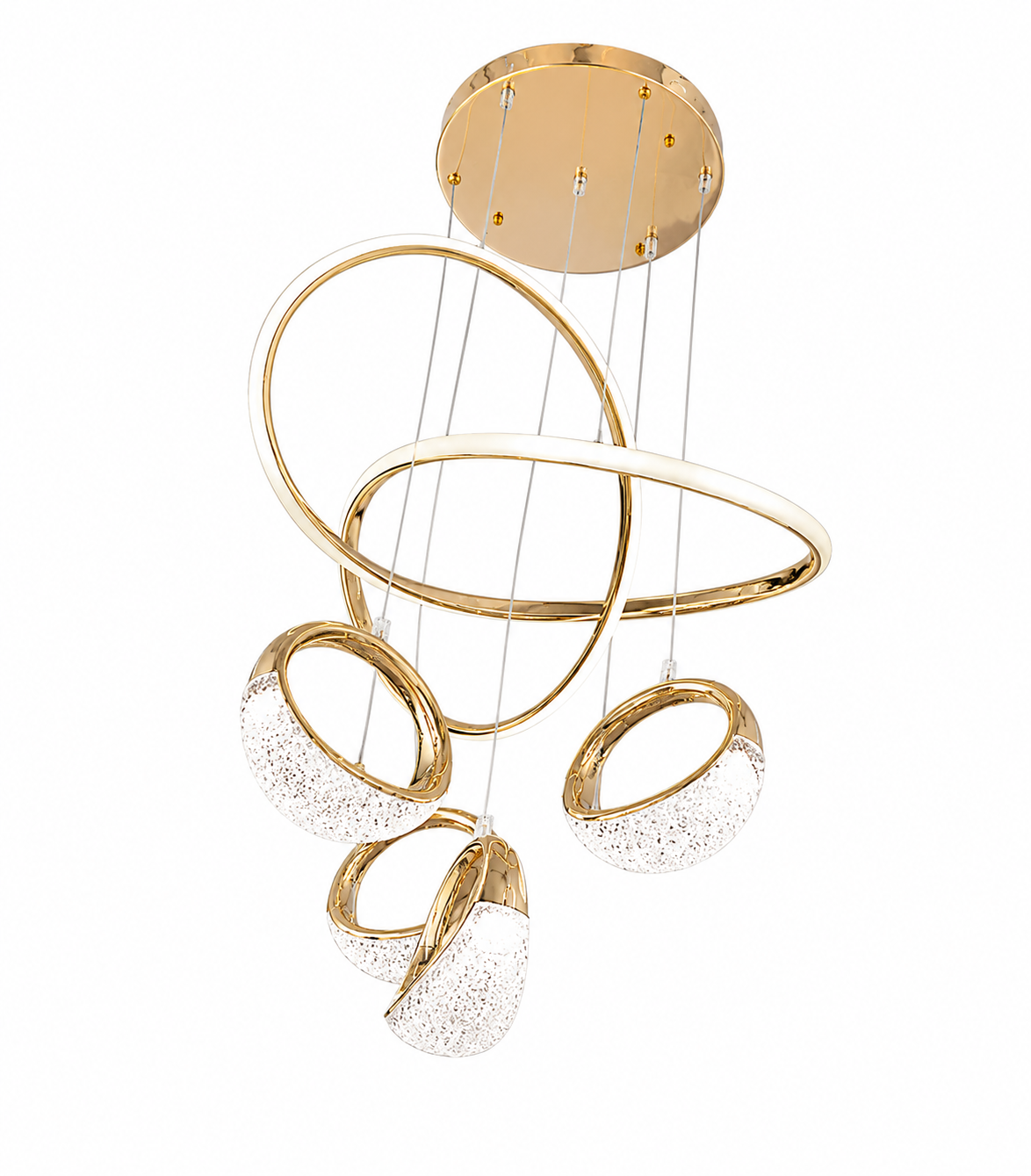 Modern 4 Ring LED Pendant Light  3 Color Changing (94436-4)