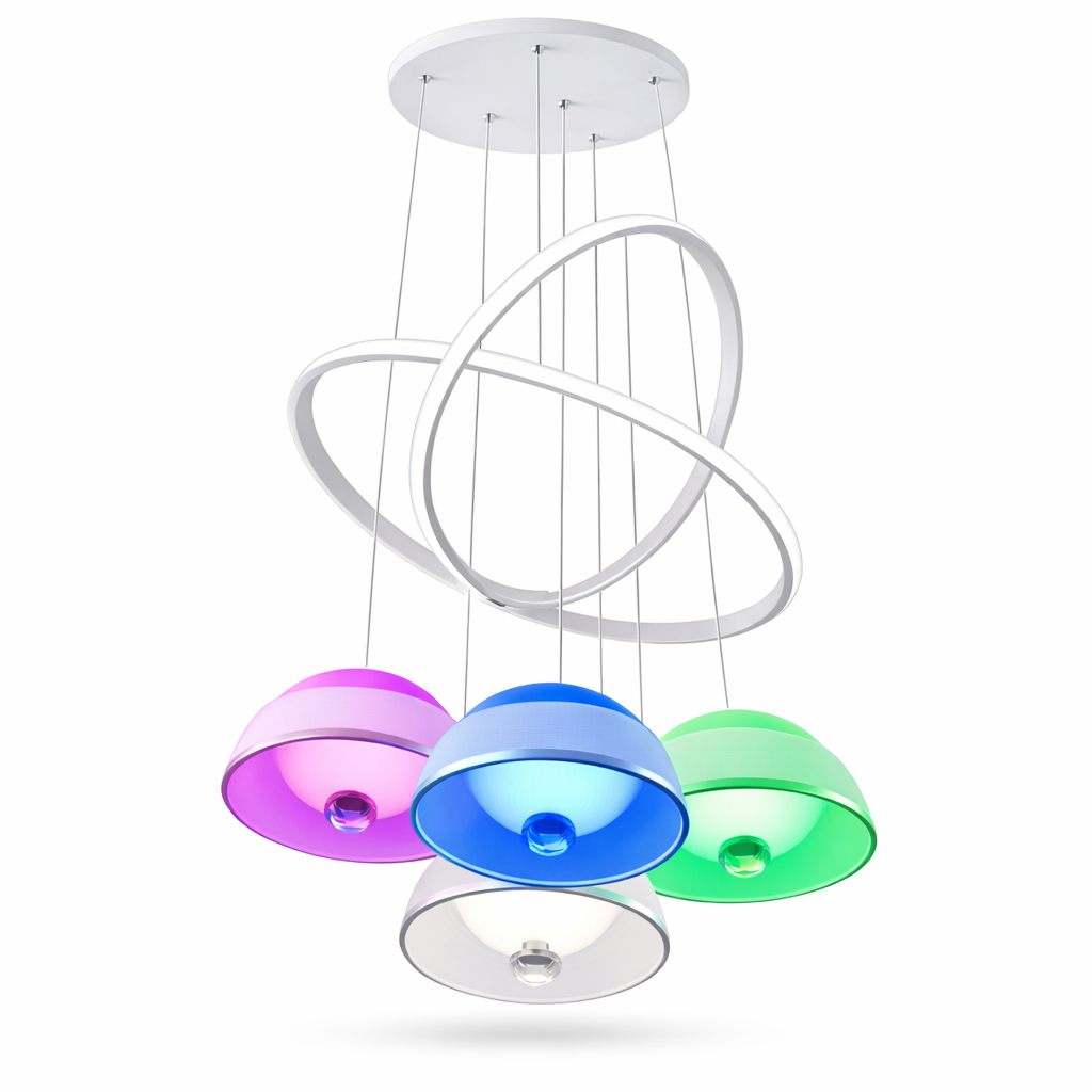 Modern RGB LED Kitchen Pendant Light  5 Colour Changing | Model 8073/3+1