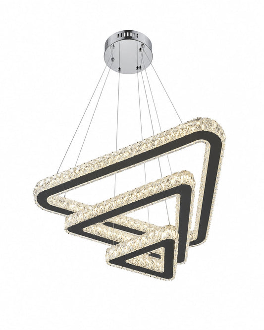 Modern geometric crystal LED pendant Chandelier