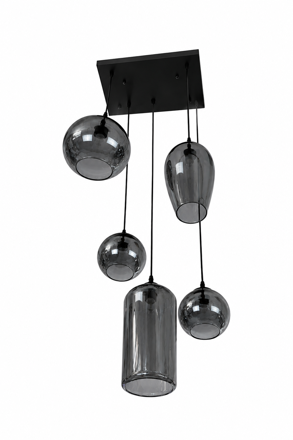 Morden 5 light smoked glass pendant Chandelier