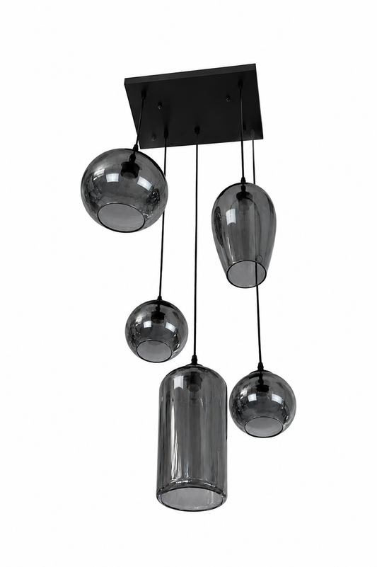 Morden 5 light smoked glass pendant Chandelier