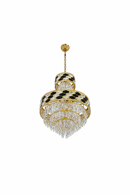 Imperial Black and Gold Crystal Chandelier