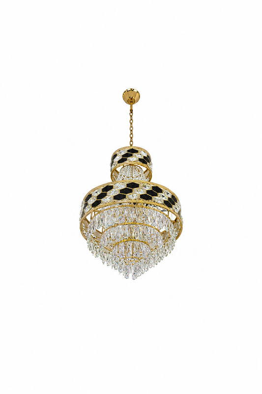 Imperial Black and Gold Crystal Chandelier