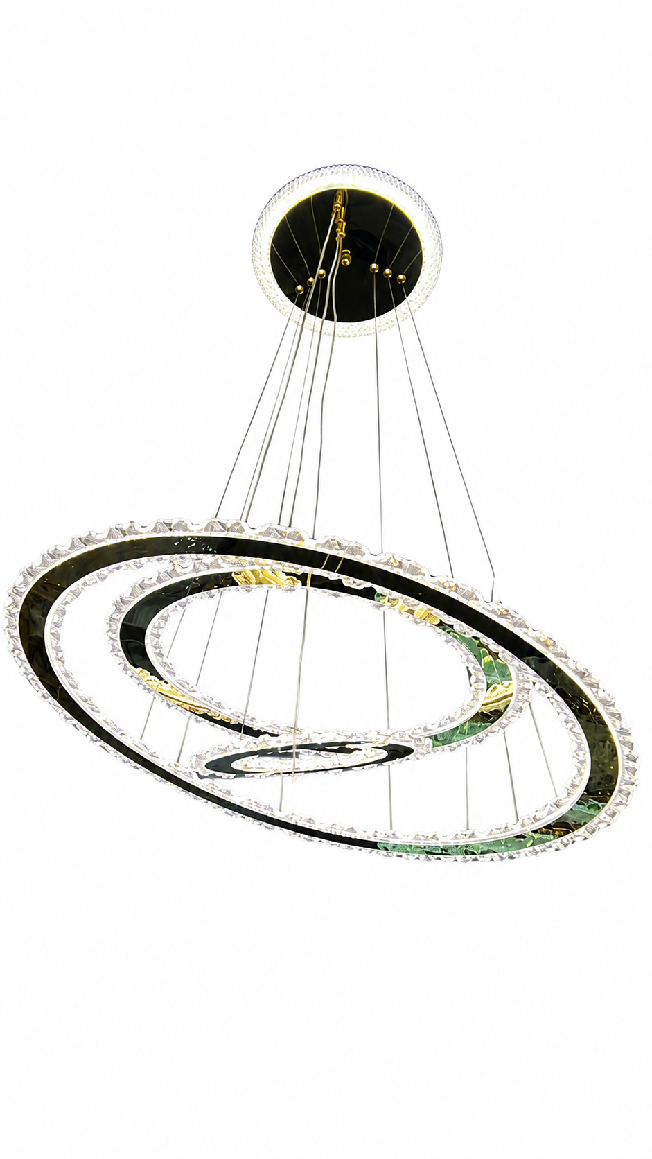Luxury 3-Ring Crystal LED Chandelier