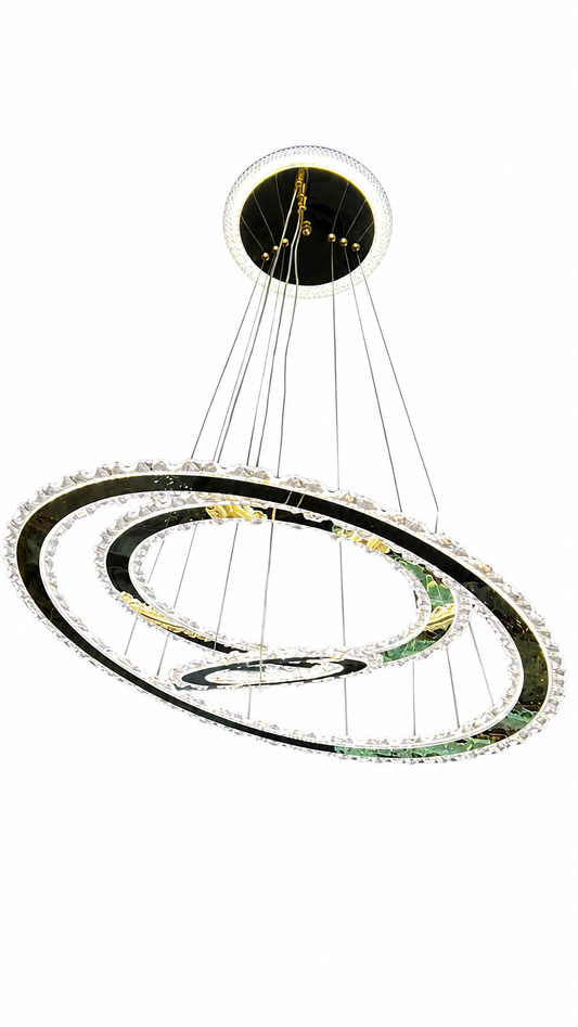 Luxury 3-Ring Crystal LED Chandelier