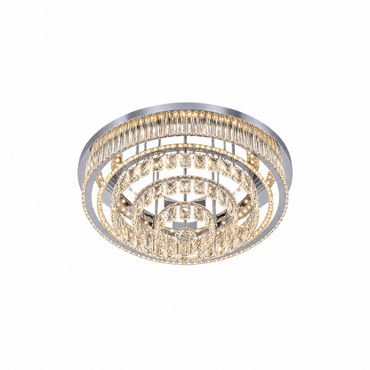 Luxury Crystal Halo Flush-Mount Chandelier