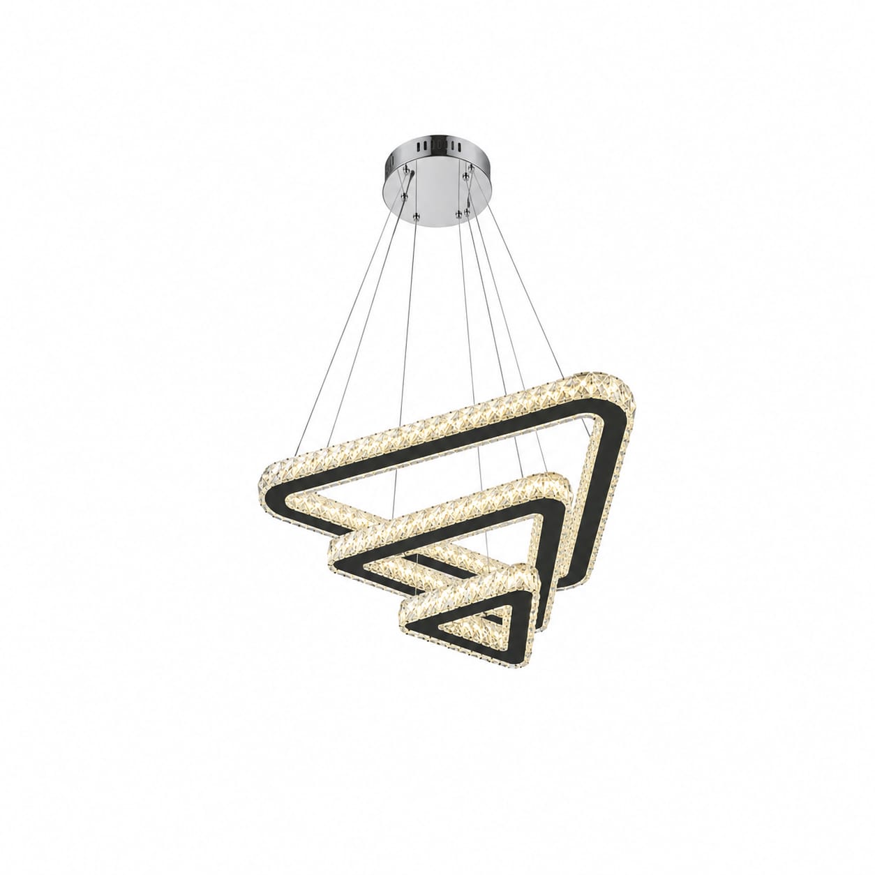 Modern geometric crystal LED pendant Chandelier