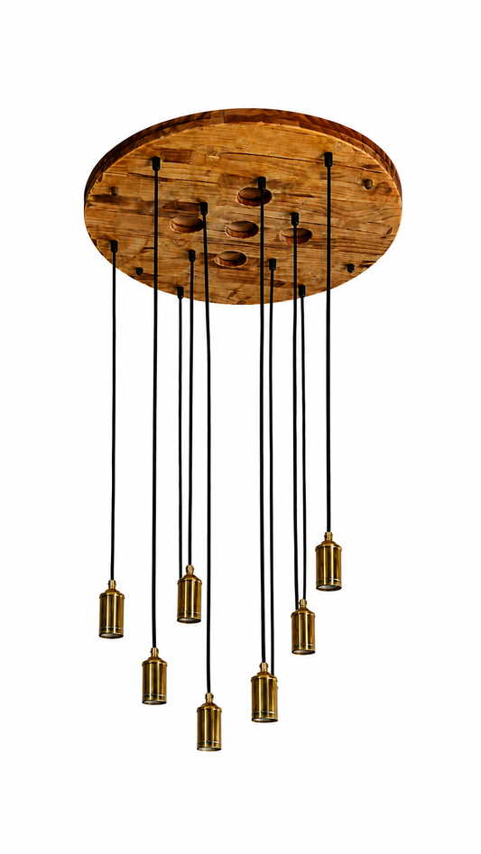 Rustic wooden 10 lights multi pendant Chandelier