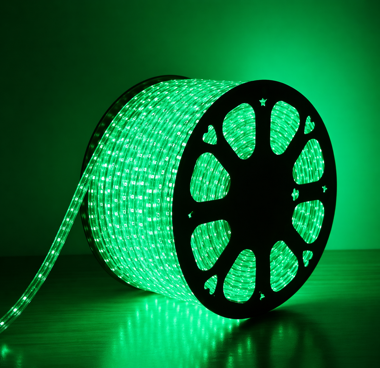 220V Green LED Strip Light  10 Meter Roll