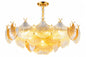 Luxury LED Glass Chandelier -Gold crystal Petal design 500mm