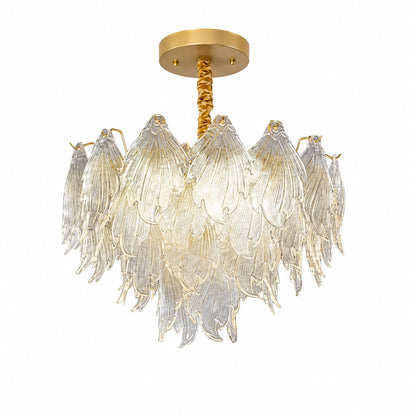 Luxury Glass Leaf Chandelier -Gold finish 500mm