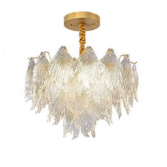 Luxury Glass Leaf Chandelier -Gold finish 500mm