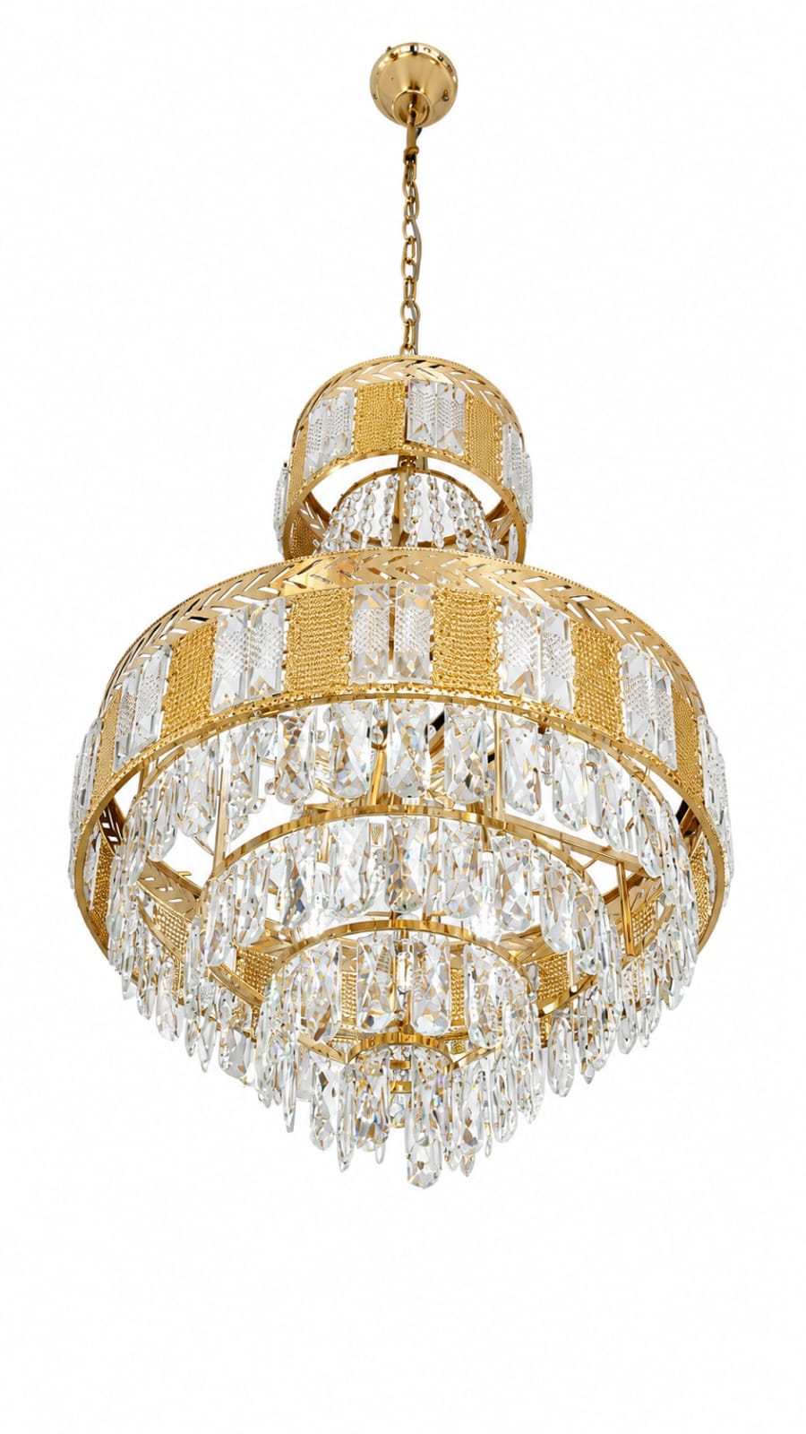 Royal Crystal Gold Tiered Chandelier
