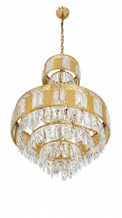 Royal Crystal Gold Tiered Chandelier