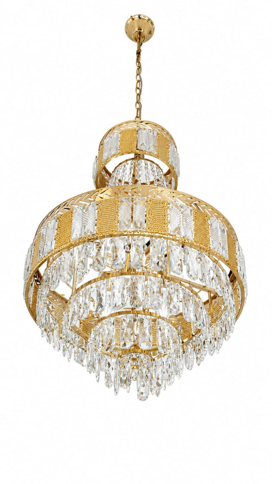 Royal Crystal Gold Tiered Chandelier