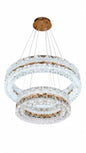 Luxe crystal cascade 3-tier Gold Chandelier