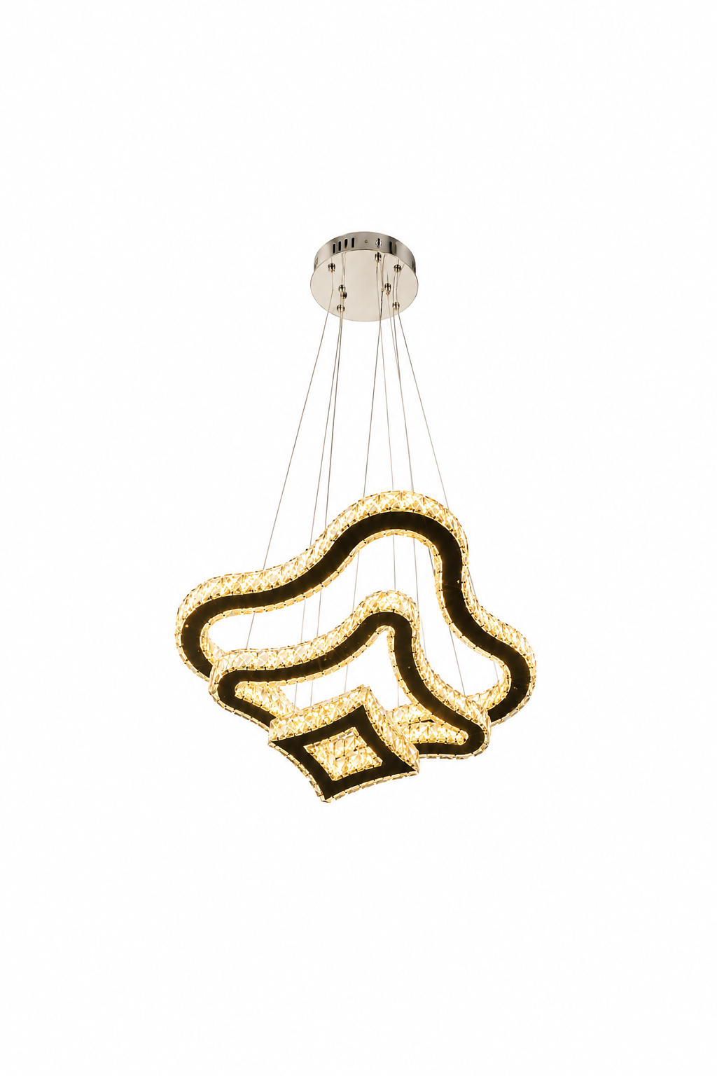 Sculptural crystal LED pendant Chandelier