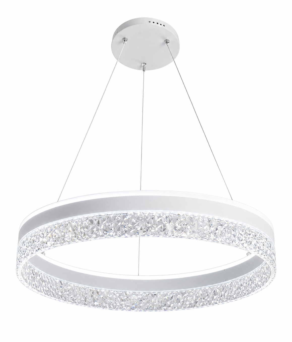 Modern Crystal Ring LED Chandelier  3 Colour Changing Luxury Pendant Light (D9003/500)