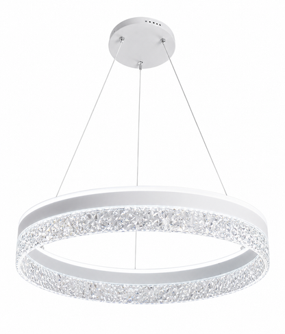 Modern Crystal Ring LED Chandelier  3 Colour Changing Luxury Pendant Light (D9003/500)