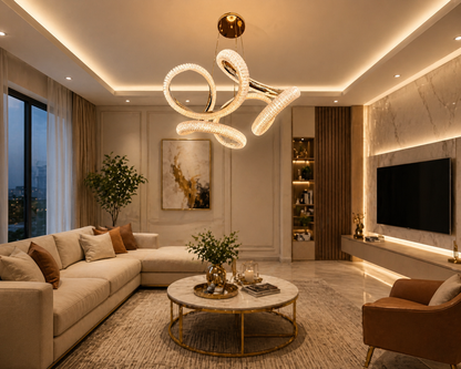 Modern Sculptural LED Chandelier  3 Colour Changing Luxury Ceiling Light (CD423)