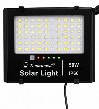 50W Solar LED Floodlight with Remote Control – IP66 Waterproof Outdoor Security Light