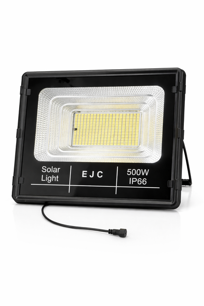 500W LED Solar Floodlight Kit  IP66 Waterproof Outdoor Security Light with Solar Panel & Remote Control