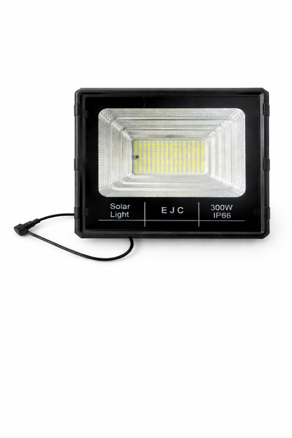 300W Solar LED Floodlight Kit with Panel & Remote (IP66 Waterproof, 7500K)