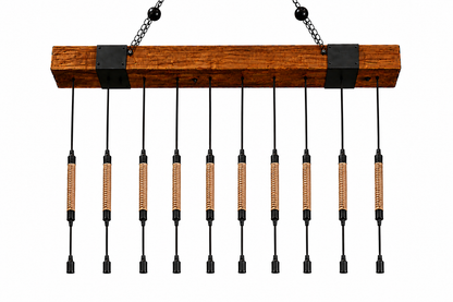 Rustic wooden 10 lights hanging chandelier