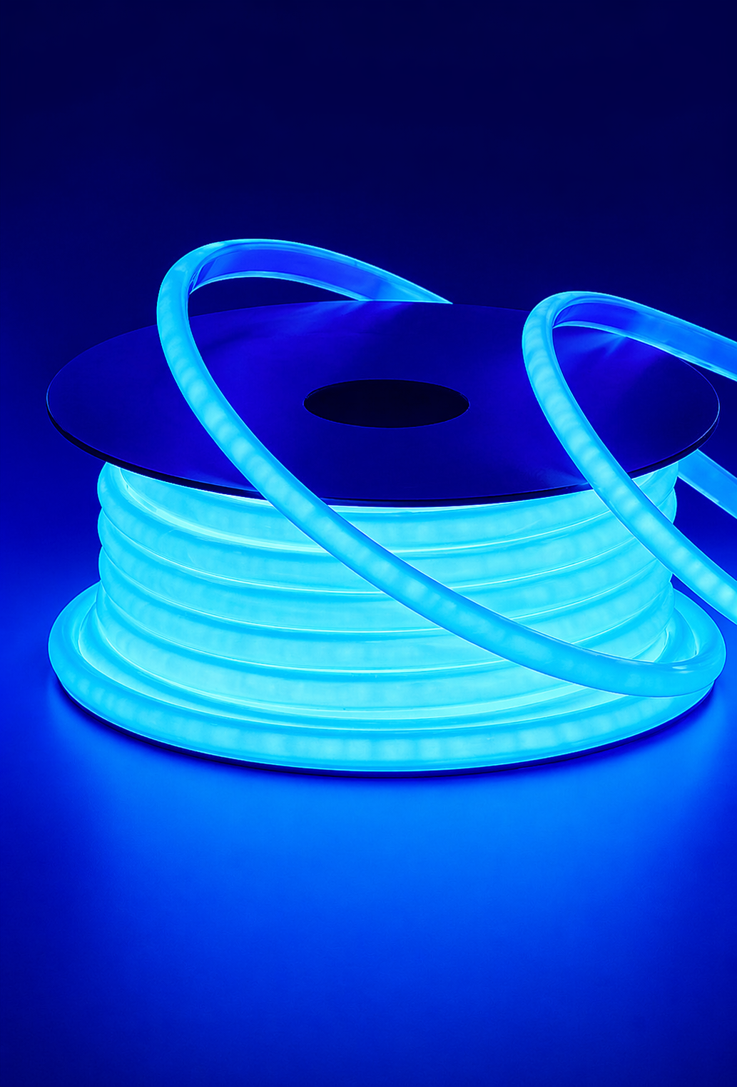 220V IP65 Outdoor Blue COB LED Strip Light  8mm, Cuttable Every 12cm (50M Roll)