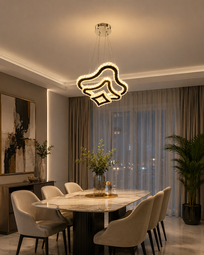 Sculptural crystal LED pendant Chandelier