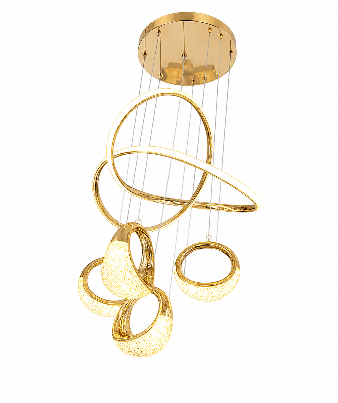 Modern 4 Ring LED Pendant Light  3 Color Changing (94436-4)
