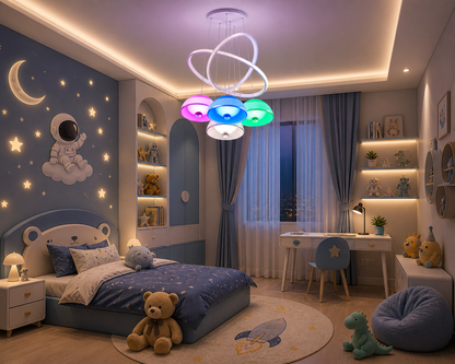 Modern RGB LED Kitchen Pendant Light  5 Colour Changing | Model 8073/3+1