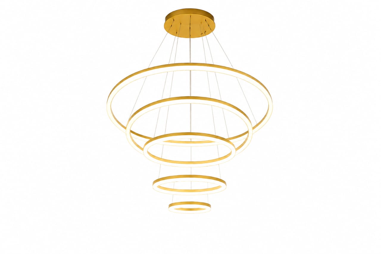 5 color Modern Ring Gold Premium Sense Dining Chandelier Pendant Light (5 Rings) 8120-4-6-8-10