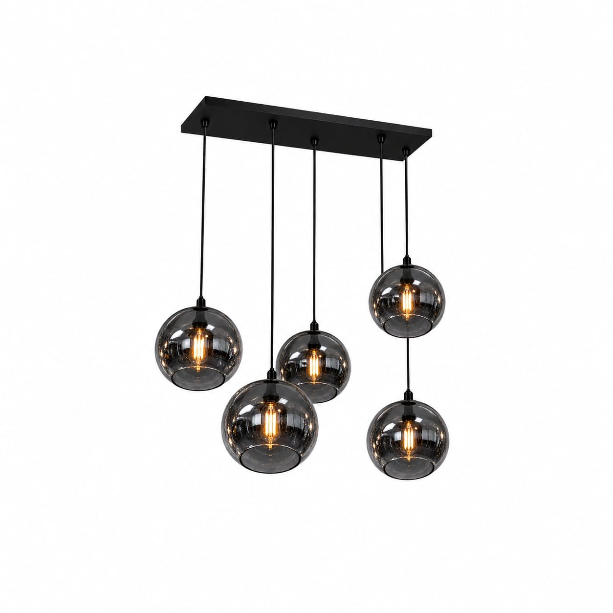 5 light smoked Round glass pendant  Chandelier , Morden Luxurious Ceiling light