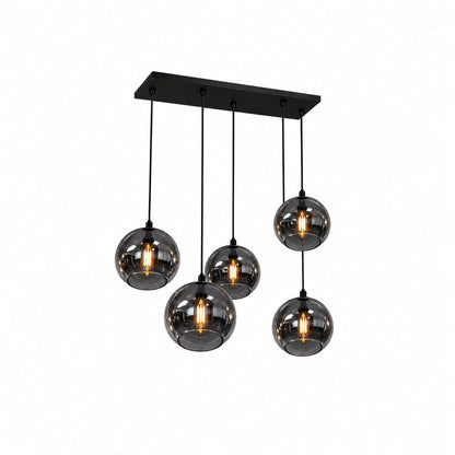 5 light smoked Round glass pendant  Chandelier , Morden Luxurious Ceiling light