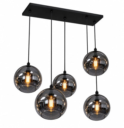 5 light smoked Round glass pendant  Chandelier , Morden Luxurious Ceiling light