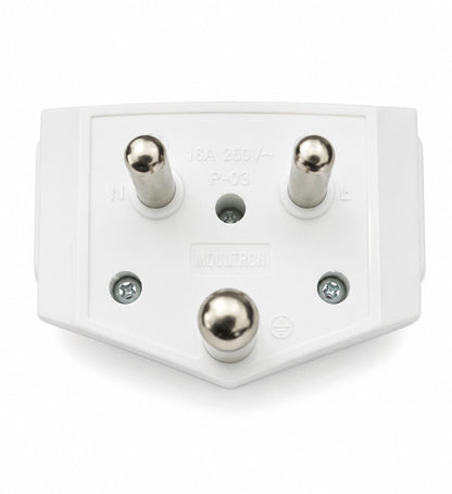 16A 3-pin round plug top R09 White