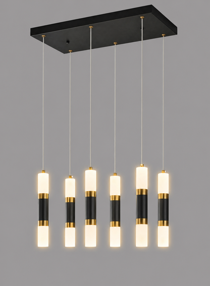 Modern Linear LED Pendant Light  8 Light Kitchen Island Chandelier (3 Colour Changing) 8109-8