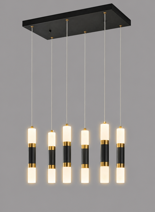 Modern Linear LED Pendant Light  8 Light Kitchen Island Chandelier (3 Colour Changing) 8109-8